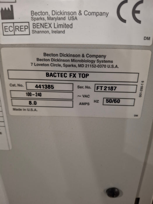 Becton Dickinson Bactec FX Blood Culture System