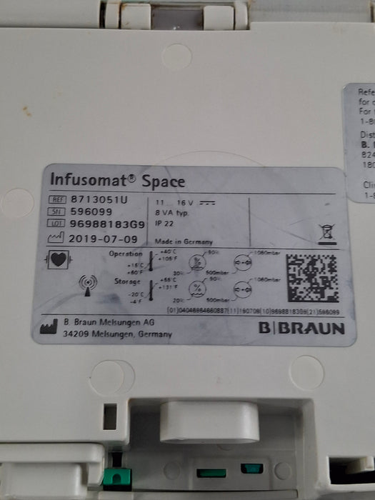 B. Braun B. Braun Infusomat Space w/Pole Clamp Infusion Pump Infusion Pump reLink Online
