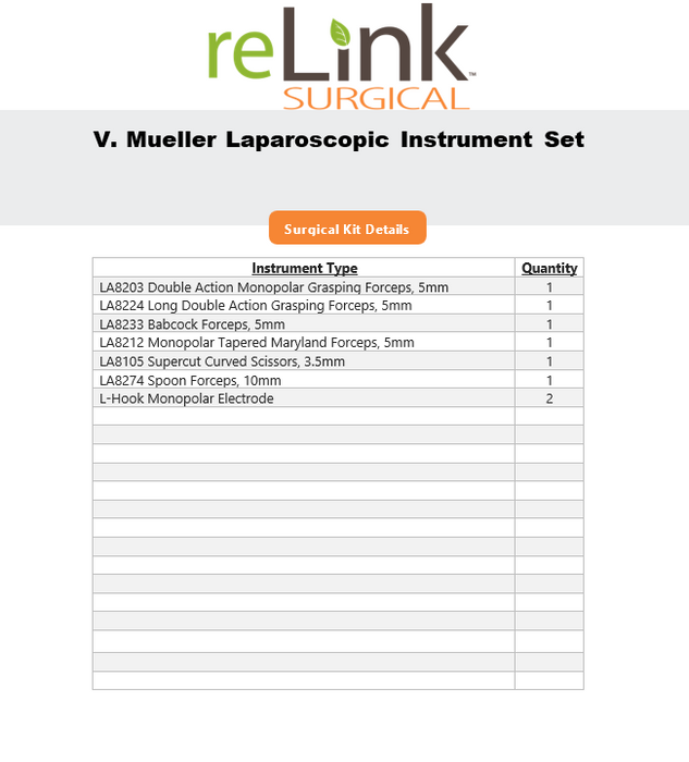 V. Mueller Laparoscopic Instrument Set