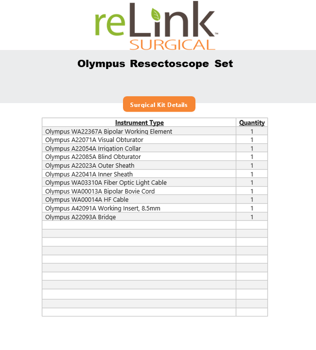 Olympus Resectoscope Instrument Set