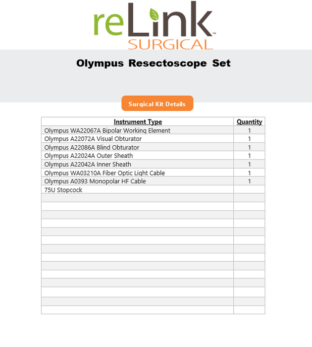 Olympus Resectoscope Instrument Set