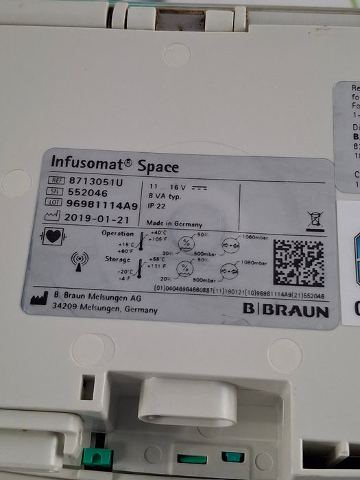 B. Braun Infusomat Space w/Pole Clamp & AC Adapter Infusion Pump