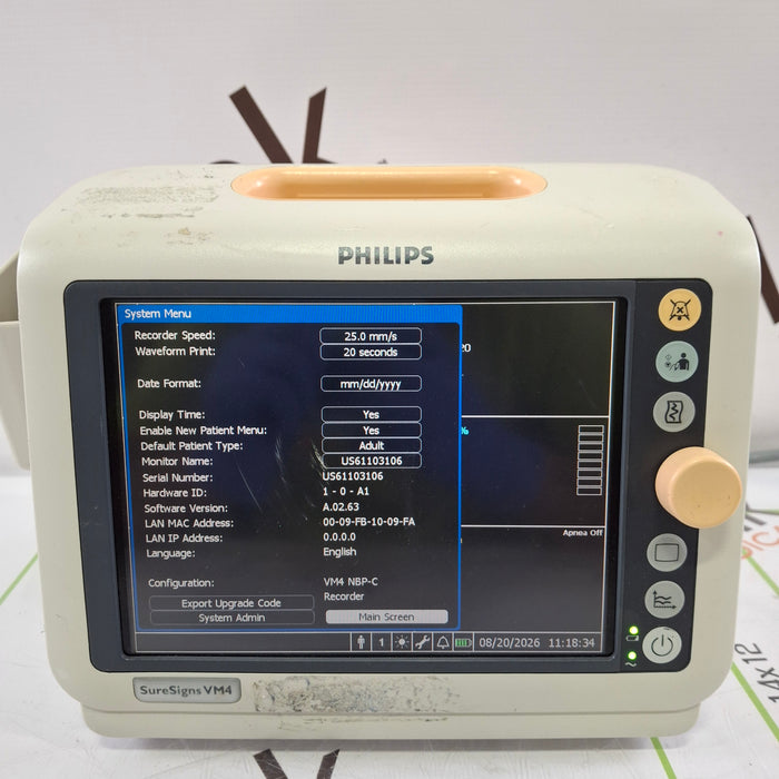 Philips SureSigns VM4 Vital Signs Monitor