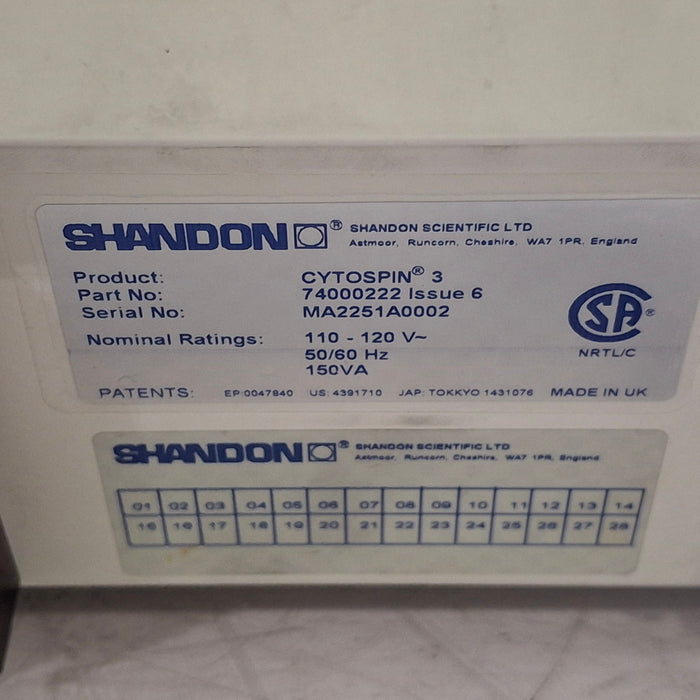 Thermo Shandon CytoSpin 3 Cytocentrifuge