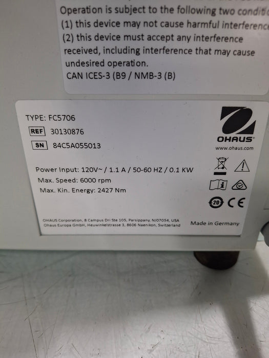 Ohaus Frontier 5706 Centrifuge