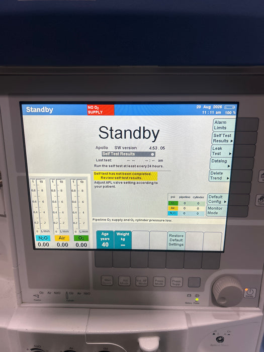 Draeger Medical Apollo Anesthesia Machine