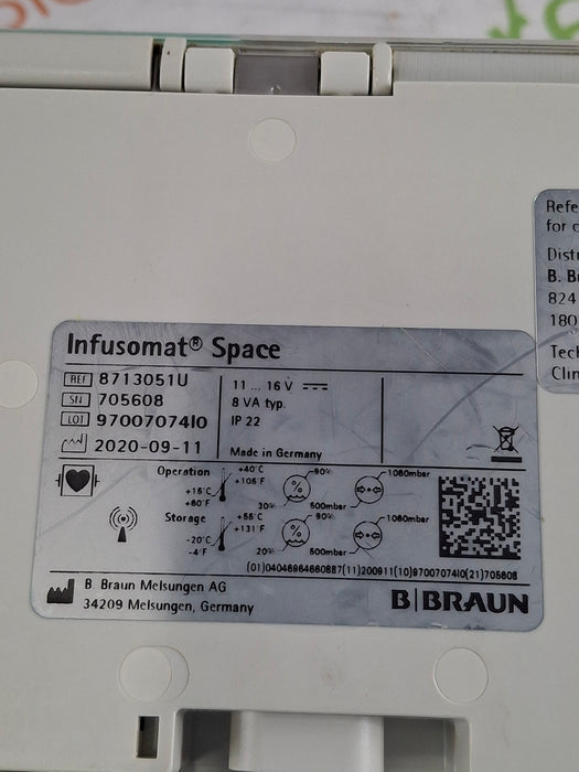 B. Braun Infusomat Space w/Pole Clamp Infusion Pump