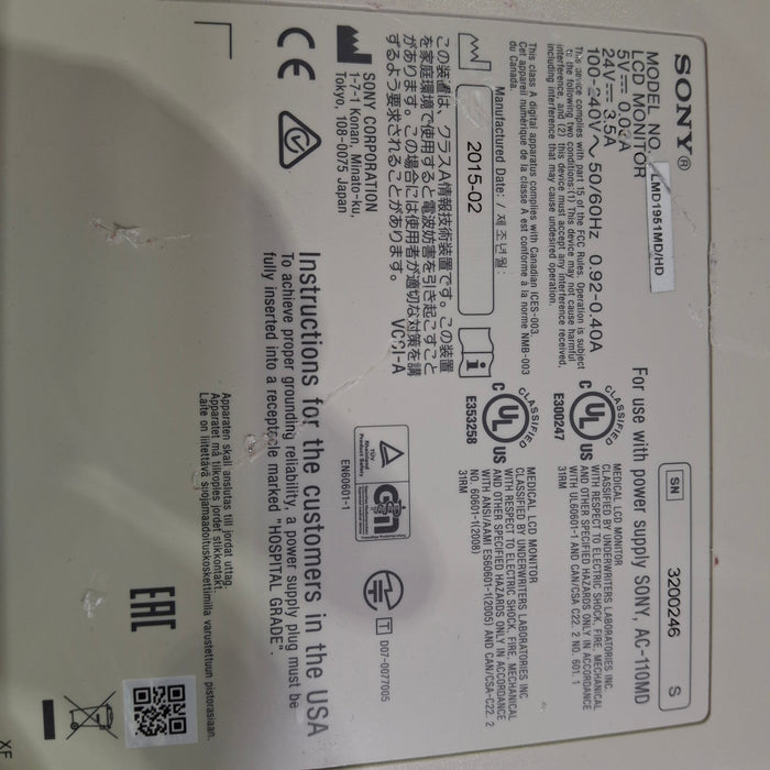Sony LMD1951MD/HD LCD Display
