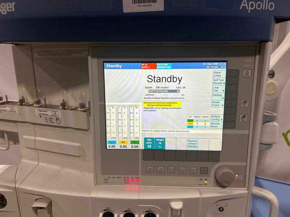 Draeger Medical Apollo Anesthesia Machine