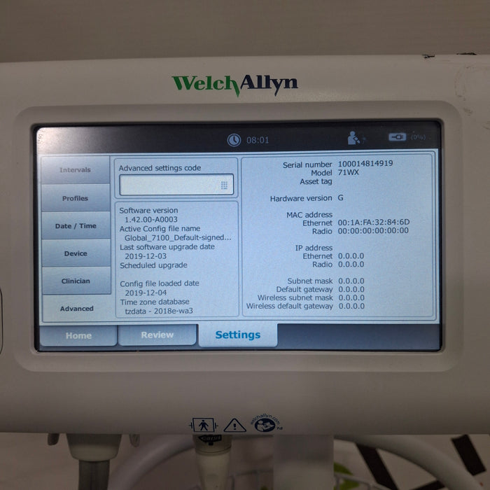 Welch Allyn Connex 71WX - Nonin SpO2 Monitor