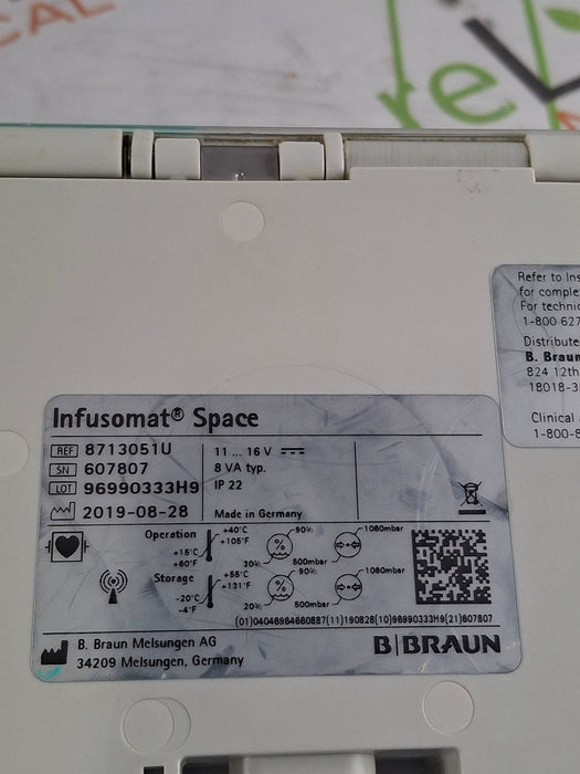 B. Braun Infusomat Space w/Pole Clamp Infusion Pump