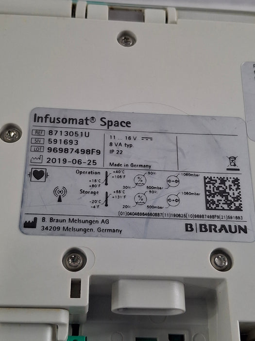 B. Braun Infusomat Space w/Pole Clamp Infusion Pump
