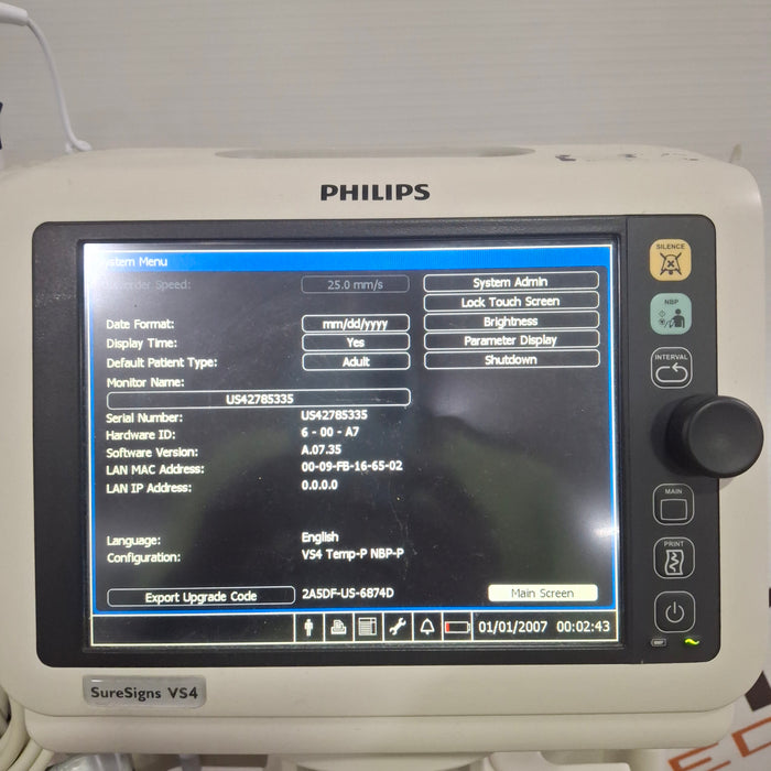 Philips SureSigns VS4 Vital Signs Monitor