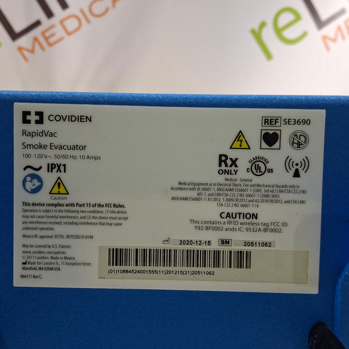 Covidien RapidVac SE3690 Smoke Evacuator