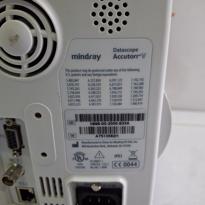 Mindray Datascope Accutorr V Vital Signs Monitor