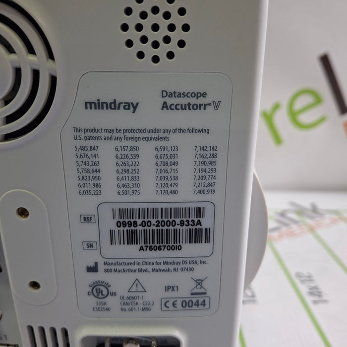 Mindray Datascope Accutorr V Vital Signs Monitor