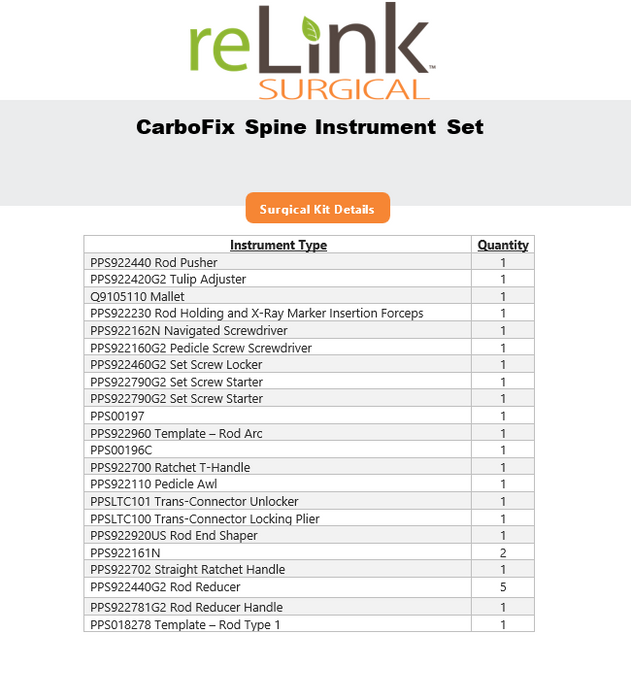 CarboFix Pedicle Screw Instrument Set