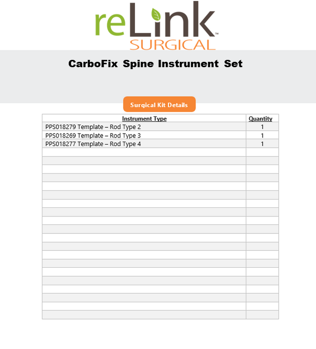 CarboFix Pedicle Screw Instrument Set