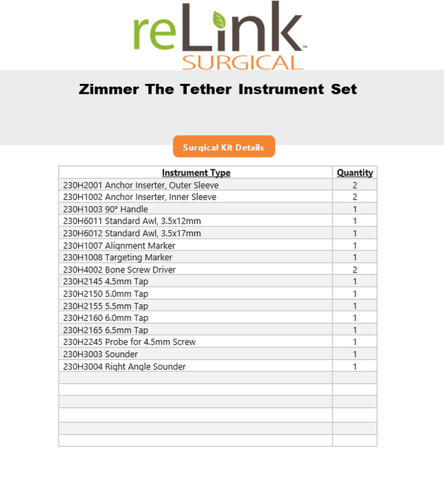 Zimmer The Tether Instrument Set