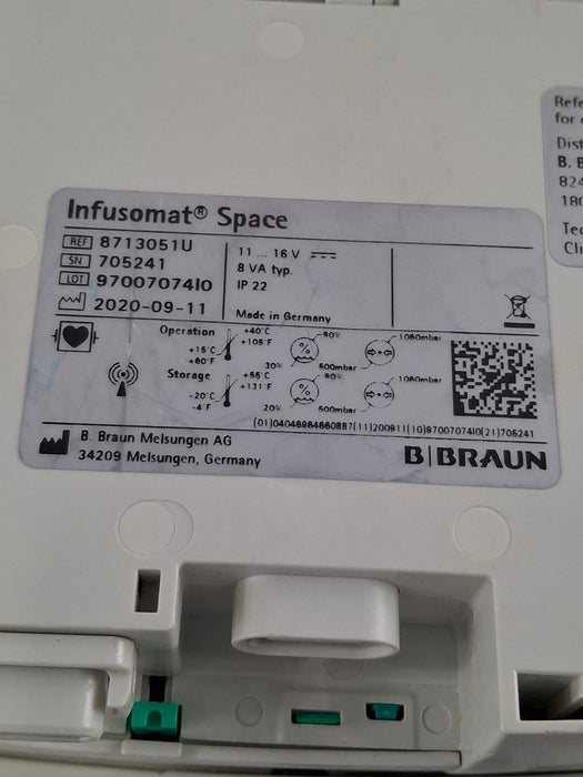 B. Braun Infusomat Space w/Pole Clamp Infusion Pump