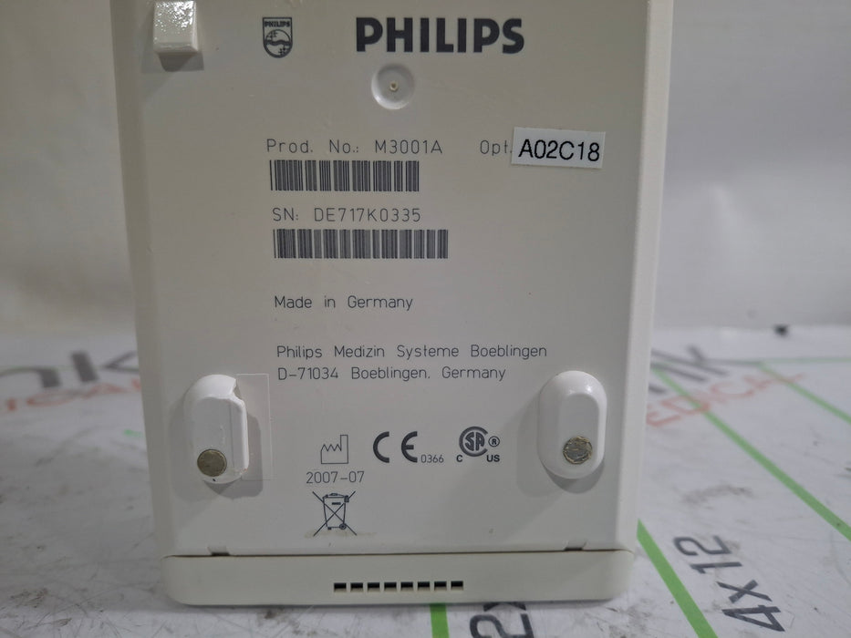Philips M3001A-A02C18 OxiMax SpO2, NIBP, 12 lead ECG, Temp, IBP MMS Module