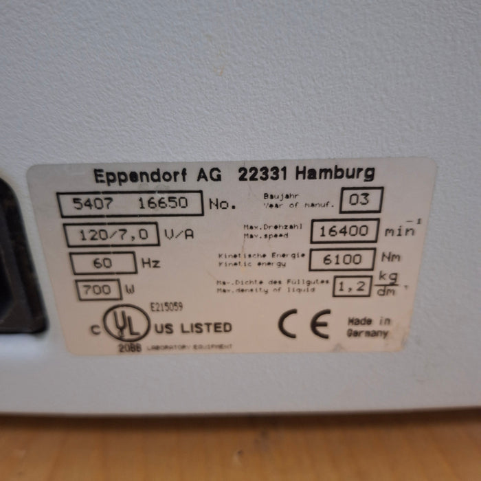 Eppendorf 5417R Centrifuge