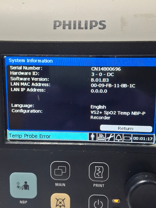 Philips SureSigns VS2+ Vital Signs Monitor