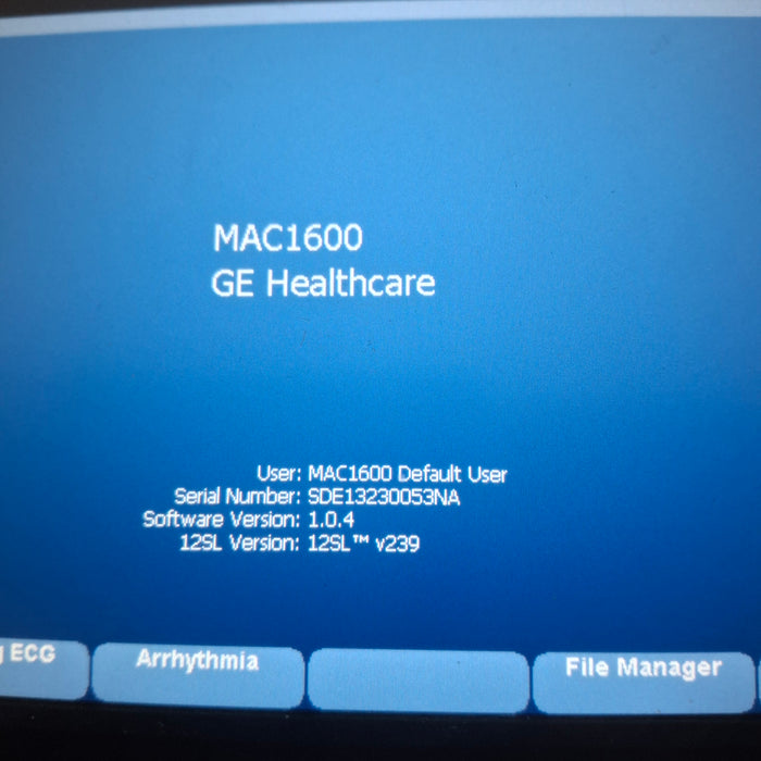 GE Healthcare MAC 1600 ECG