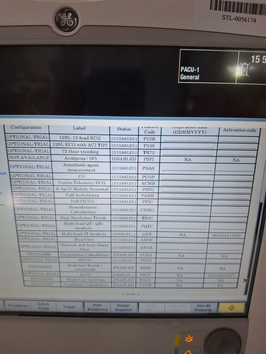 GE Healthcare Carescape B650 Post Anesthesia Care Patient Monitor