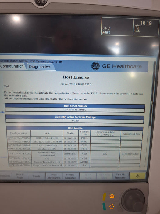 GE Healthcare Carescape B650 Anesthesia Care Patient Monitor