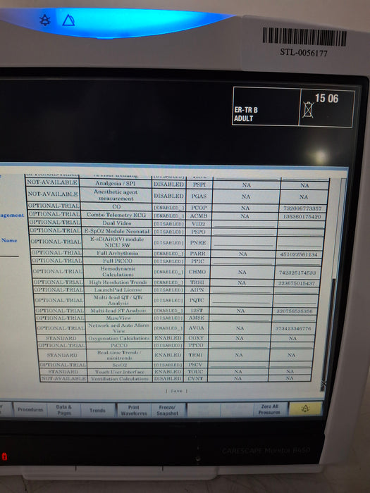 GE Healthcare Carescape B450 Emergency Care Patient Monitor