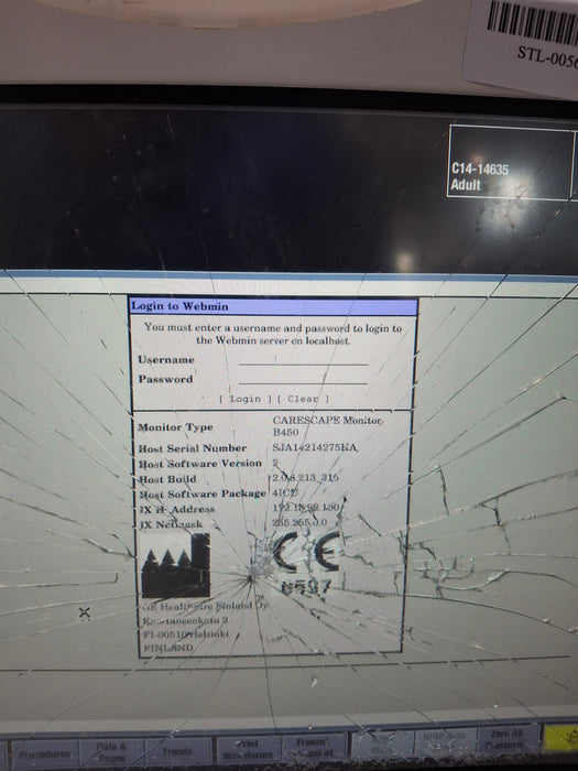 GE Healthcare Carescape B450 Critical Care Patient Monitor