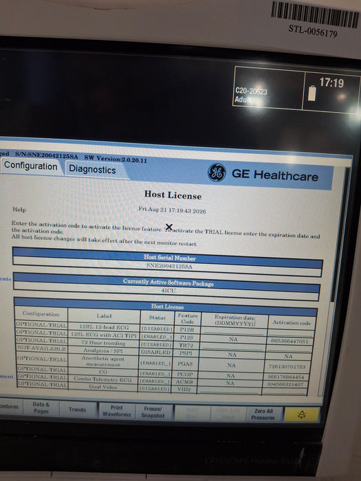 GE Healthcare Carescape B450 Patient Monitor