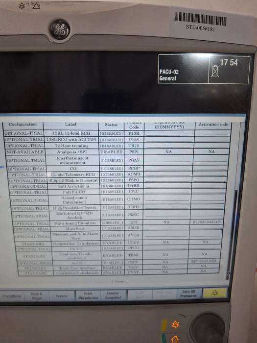 GE Healthcare Carescape B650 Post Anesthesia Care Patient Monitor