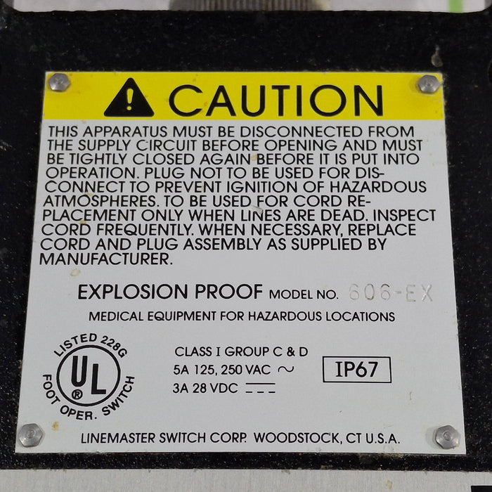 Linemaster Switch Corporation 606-EX Foot Switch