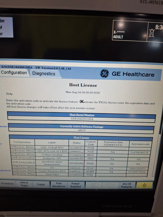 GE Healthcare Carescape B450 Emergency Care Patient Monitor