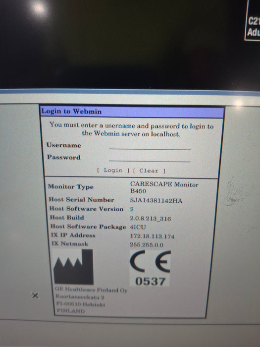 GE Healthcare Carescape B450 Critical Care Patient Monitor