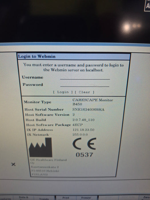 GE Healthcare Carescape B450 Emergency Care Patient Monitor