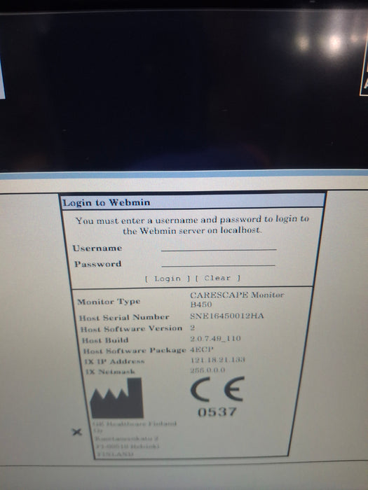 GE Healthcare Carescape B450 Emergency Care Patient Monitor