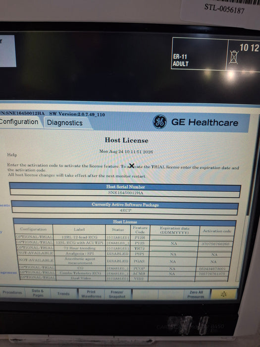 GE Healthcare Carescape B450 Emergency Care Patient Monitor