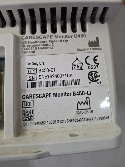 GE Healthcare Carescape B450 Emergency Care Patient Monitor