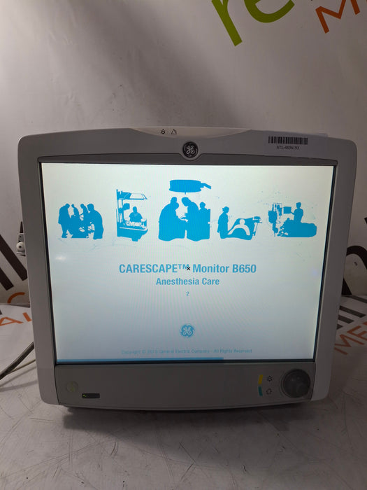 GE Healthcare Carescape B650 Anesthesia Care Patient Monitor