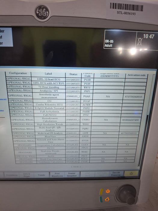 GE Healthcare Carescape B650 Anesthesia Care Patient Monitor