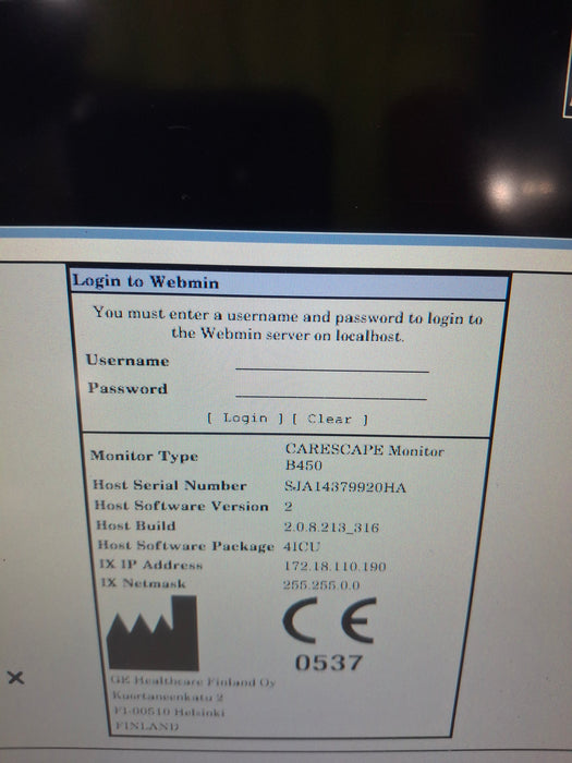 GE Healthcare Carescape B450 Critical Care Patient Monitor