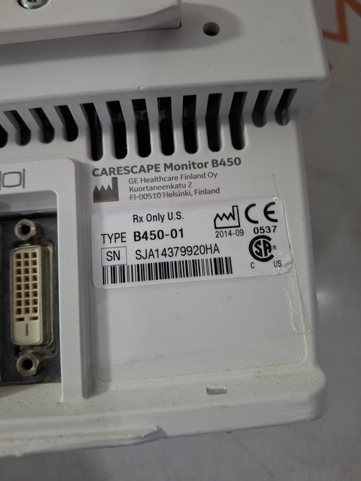 GE Healthcare Carescape B450 Critical Care Patient Monitor