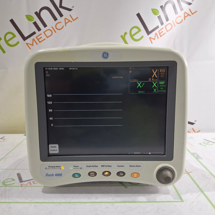 GE Healthcare Dash 4000 - Masimo SpO2 Patient Monitor