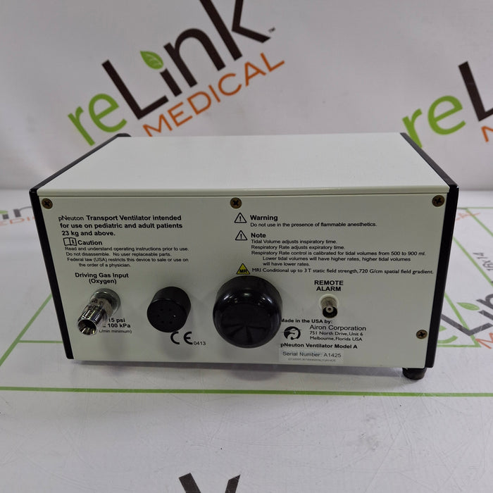 Airon Corp pNeuton Pneumatic Transport Ventilator