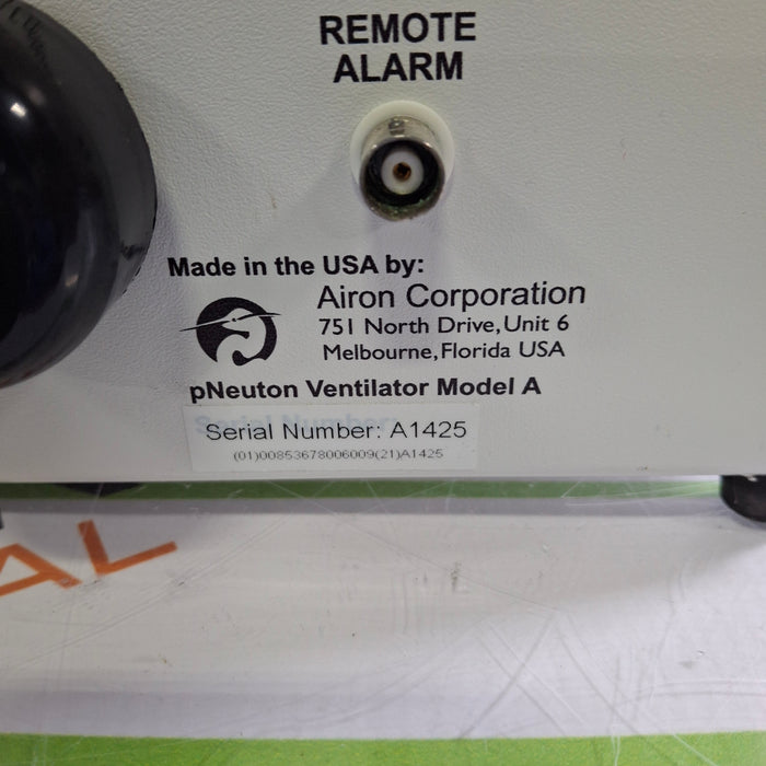Airon Corp pNeuton Pneumatic Transport Ventilator