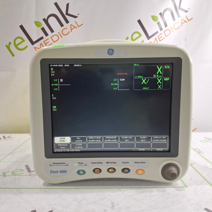 GE Healthcare Dash 4000 - Masimo SpO2 Patient Monitor