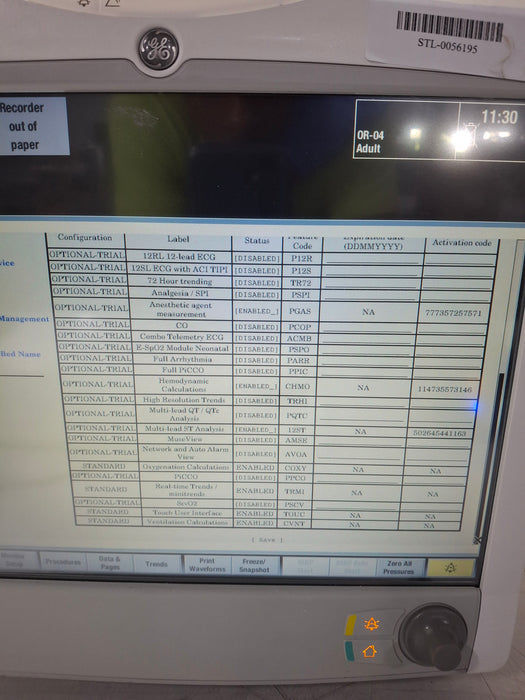 GE Healthcare Carescape B650 Anesthesia Care Patient Monitor